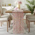Rechthoekige mesh tafelloper met kleurrijke stippen voor bruiloft- en feestdecoratie - Extra Lange Stijl / Kleurrijke Stippen Mesh