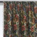 Vintage floral jacquard curtain with red roses and white fringe tassel edges - 150cmx160cm / Jacquard Rose - Rod Pocket Style