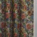 Vintage jacquard curtains with large roses, floral patterns and elegant white tassel trim - 150cmx180cm / Jacquard Rose - Grommet Style