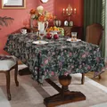 Vintage tafelkleed met groene basis en olieverf rozen voor rechthoekige tafels - 60*60cm / Groene Roos