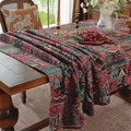 Detail van bohemien jacquard tafelkleed met vintage etnische patronen en kwastjes - 60*60cm / Miao Etnische Groep