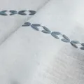 Macro shot of striped polyester curtains showing weave texture and embroidered details - Gray Single-sided Curtain With Su Hook (reverse Pressure) / 132cm Wide * 45cm Long