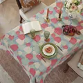 Detail van bohemien bloemen- en vogelpatroon op dik jacquard tafelkleed met kwastjes - 60*60cm / Jacquard Pompoen