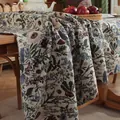 Detailopname van retro jacquard campingtafelkleed met bloemen- en libellenpatroon - 60*60cm / Amerikaanse Bloem