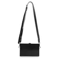Minimalistische schwarze Umhängetasche aus PU-Leder mit verstellbarem Riemen - Schwarz