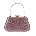 Elegante roze avondtas met rond goudkleurig handvat en sprankelende paillettenafwerking - Stijl 1 / Roze
