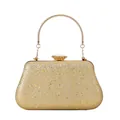 Elegant gold glitter evening bag with sparkling sequins and metallic handle - Style 3 / Gold