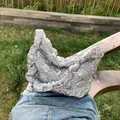Silver puffy cloud tote bag with heart-shaped quilting and metallic finish texture - Silver