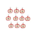 Set of 10 3D resin red apple core charms for DIY crafts and jewelry making accessories - Half Apple Pendant / 10 Pieces Pack / Red