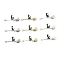 Halloween cat on broomstick charms in gold, silver, and bronze for DIY jewelry making - Broom Cat Style (PZ250603218) / 10 Pieces Pack / Multicolor