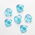 Perline in acrilico azzurro a forma di cuore con finitura AB per gioielli fai da te - Confezione da 20 (1.9x1.6cm) / Blu