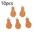 Set di 10 ciondoli realistici a forma di coscia di pollo fritto in resina per DIY - Coscia di Pollo Realistico-Stile 1 / 10 Pezzi