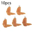 Set di 10 ciondoli in miniatura a forma di ala di pollo fritto in resina - Ala di Pollo Realistico