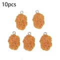 Mini ciondoli a forma di pollo fritto con anelli in metallo per gioielli fai da te - Nugget di Pollo Realistico (Stile 1)