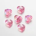 Perle in acrilico rosa a forma di cuore sfaccettato con effetto AB per gioielli fai-da-te - Confezione da 20 (1.9x1.6cm) / Rosa