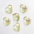 Perline colorate in acrilico a forma di cuore con finitura sfaccettata per fai da te - Confezione da 20 (1.9x1.6cm) / Giallo