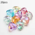 20 pezzi di perline a cuore in acrilico colorato con finitura sfaccettata aurora boreale - Confezione da 20 (1.9x1.6cm) / Multicolore