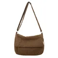 Bruine gewatteerde crossbody tas met hartjespatroon en verstelbare schouderriem - Enkele Tas / Bruin