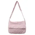 Roze crossbodytas met hartstiksels, verstelbare riem en een klepsluiting voor dames - Roze