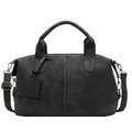 Vintage graue Boston Tasche mit großem Fassungsvermögen und verstellbarem Schultergurt - Dunkelbraun