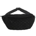 Classic black checkerboard waist bag with adjustable strap and durable buckle - Black