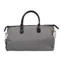 Borsa da viaggio grigio scuro da donna in fibra sintetica con dettagli in pelle nera - Grigio