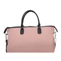 Pink large travel duffel bag with black handles and detachable shoulder strap - Pink