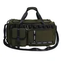 Army green large travel duffel bag with multi-functional pockets and adjustable strap - Green