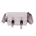Borsa a tracolla lilla minimalista con cinturino regolabile e doppia fibbia nera - Viola