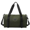 Waterproof army green travel duffel bag with black straps and adjustable shoulder strap - Green