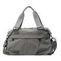 Minimalistische graue Shopper-Tasche aus wasserdichtem Nylon mit abnehmbarem Schultergurt - Grau