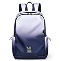 Blue and white gradient school backpack with waterproof fabric and dual side pockets - Purple
