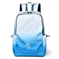Minimalist backpack with a white to sky blue gradient finish and graphic print - Sky Blue