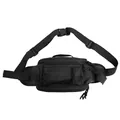 Vielseitige schwarze wasserdichte Nylon-Brusttasche mit Reißverschlusstaschen und Gurt - Schwarz