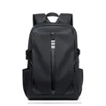 Klassischer schwarzer Business-Rucksack aus wasserfestem Nylon mit ergonomischen Trägern - Schwarz