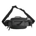 Wasserdichte schwarze Nylon-Gürteltasche mit mehreren Reißverschlussfächern und Gurt - Grau