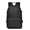 Mochila negra de nailon impermeable para escuela y viajes de negocios con hebillas - Negro