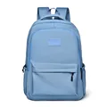 Minimalist light blue backpack with nylon fabric and breathable mesh straps - Blue