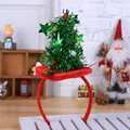 Classic red and green Christmas tree headband with velvet details for festive party decor - Red High-end Christmas Tree