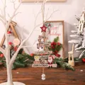 Houten kerstboom hangdecoratie met rendier en kerstman patronen voor gezellige feestdagen - Kerstman Stijl (R-C86)