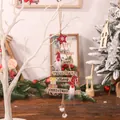 Houten gelaagde kerstversiering met dwergen, sterren en Merry Christmas tekst - Kabouter Stijl (R-C87)
