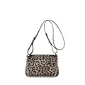 Chic leopard print crossbody bag with silver chain strap and adjustable leather belt - Leopard Style