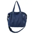 Borsa a tracolla minimalista in denim blu navy con tracolla regolabile - Blu scuro