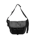 Waterproof nylon crossbody messenger bag with large capacity and adjustable buckle strap - Black Large