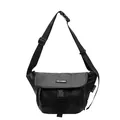 Water-resistant black crossbody shoulder bag in matte finish with adjustable strap - Black Small