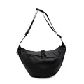 Borsa a tracolla a mezzaluna nera minimalista con tracolla regolabile e doppia zip - 42cmx23cmx11cm / Nero Grande