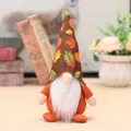 Fall gnome plush with pumpkin maple leaf hat and white beard for harvest decor - Maple Leaf And Pumpkin Print Hat (Model B)