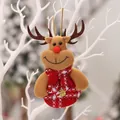 Pendaglio natalizio a forma di renna in peluche marrone con dettagli scozzesi rossi - Renna a Quadri