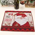 Christmas place mat with Santa Claus pattern and HO HO HO jacquard knitting texture - Style A Santa Claus (J-CZ73)