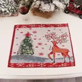 Kerst placemat met gebreid rendier en boompatroon voor feestelijke tafeldecoratie - Rendier Jacquard Stijl (J-CZ69)